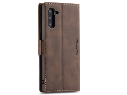 CaseMe Slim Synthetic Leather Wallet Case with Stand for Samsung Galaxy Note10 - Chocolate
