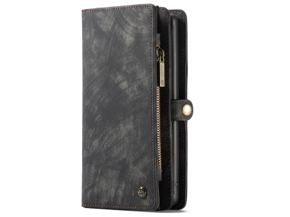 CaseMe 2-in-1 Synthetic Leather Wallet Case for Samsung Galaxy Note10+ - Khaki/Grey Leather Wallet Case