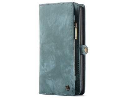 CaseMe 2-in-1 Synthetic Leather Wallet Case for Samsung Galaxy Note10+ - Teal/Ash Leather Wallet Case