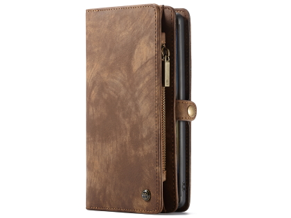CaseMe 2-in-1 Synthetic Leather Wallet Case for Samsung Galaxy Note10+ - Beige/Tan Leather Wallet Case