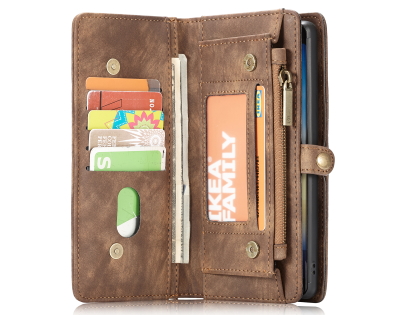 CaseMe 2-in-1 Synthetic Leather Wallet Case for Samsung Galaxy Note10+ - Beige/Tan