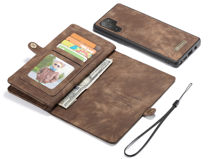 CaseMe 2-in-1 Synthetic Leather Wallet Case for Samsung Galaxy Note10+ - Beige/Tan