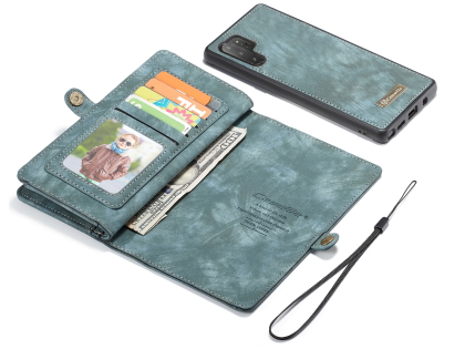 CaseMe 2-in-1 Synthetic Leather Wallet Case for Samsung Galaxy Note10+ - Teal/Ash