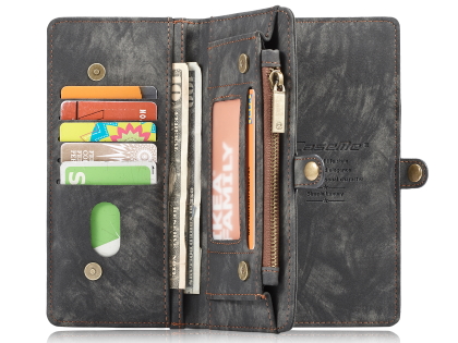 CaseMe 2-in-1 Synthetic Leather Wallet Case for Samsung Galaxy Note10+ - Khaki/Grey
