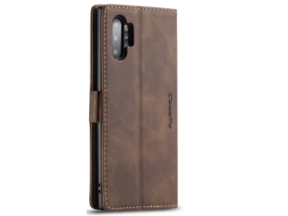 CaseMe Slim Synthetic Leather Wallet Case with Stand for Samsung Galaxy Note10+ - Chocolate