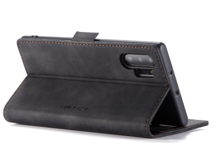 CaseMe Slim Synthetic Leather Wallet Case with Stand for Samsung Galaxy Note10+ - Charcoal
