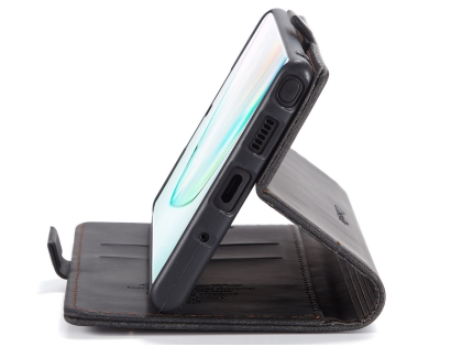 CaseMe Slim Synthetic Leather Wallet Case with Stand for Samsung Galaxy Note10+ - Charcoal