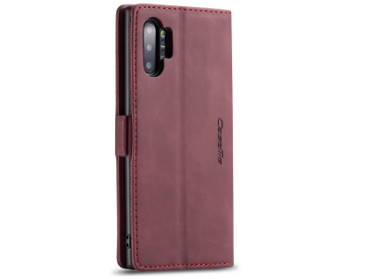 CaseMe Slim Synthetic Leather Wallet Case with Stand for Samsung Galaxy Note10+ - Burgundy