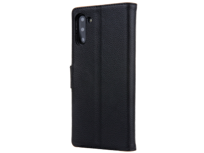 Premium Leather Wallet Case with Stand for Samsung Galaxy Note10 5G - Black Leather Wallet Case