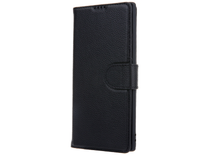 Premium Leather Wallet Case with Stand for Samsung Galaxy Note10 5G - Black