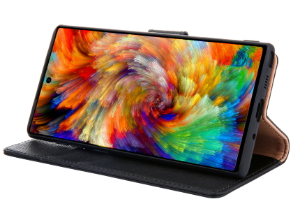 Premium Leather Wallet Case with Stand for Samsung Galaxy Note10 5G - Black