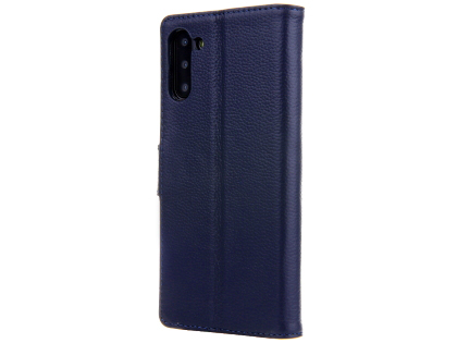 Premium Leather Wallet Case with Stand for Samsung Galaxy Note10 5G - Midnight Blue Leather Wallet Case
