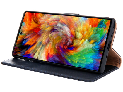 Premium Leather Wallet Case with Stand for Samsung Galaxy Note10 5G - Midnight Blue