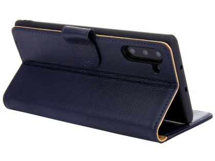 Premium Leather Wallet Case with Stand for Samsung Galaxy Note10 5G - Midnight Blue