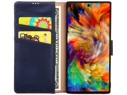 Premium Leather Wallet Case with Stand for Samsung Galaxy Note10 5G - Midnight Blue