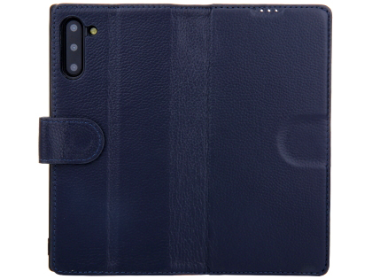 Premium Leather Wallet Case with Stand for Samsung Galaxy Note10 5G - Midnight Blue