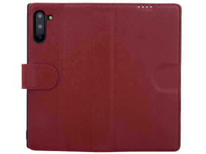 Premium Leather Wallet Case with Stand for Samsung Galaxy Note10 5G - Rosewood