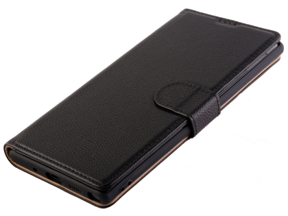 Premium Leather Wallet Case with Stand for Samsung Galaxy Note10+ 5G - Black