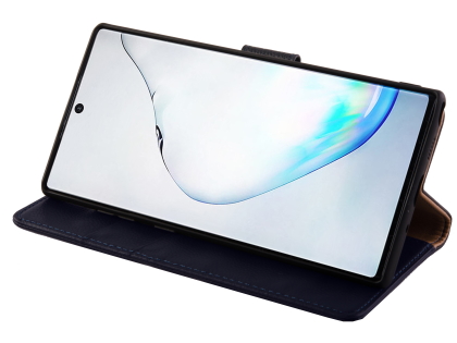 Premium Leather Wallet Case with Stand for Samsung Galaxy Note10+ 5G - Blue