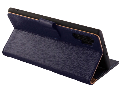 Premium Leather Wallet Case with Stand for Samsung Galaxy Note10+ 5G - Blue