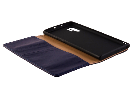 Premium Leather Wallet Case with Stand for Samsung Galaxy Note10+ 5G - Blue