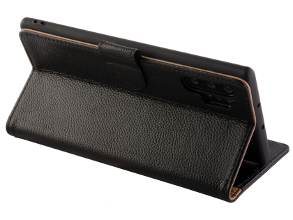 Premium Leather Wallet Case with Stand for Samsung Galaxy Note10+ 5G - Black