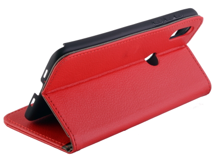 Synthetic Leather Wallet Case with Stand for Xiaomi Mi Mix 3 - Red