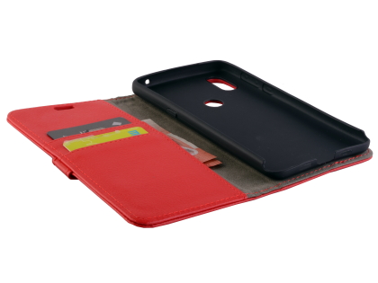 Synthetic Leather Wallet Case with Stand for Xiaomi Mi Mix 3 - Red