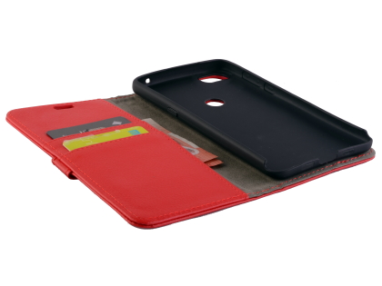 Synthetic Leather Wallet Case with Stand for Xiaomi Mi A1 - Red