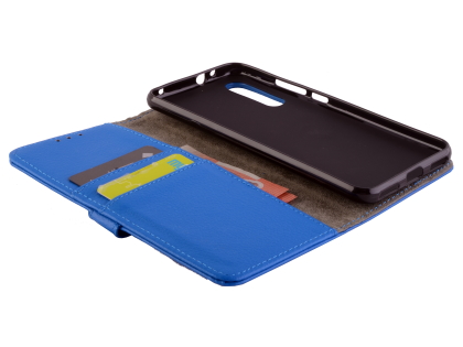 Synthetic Leather Wallet Case with Stand for Xiaomi Mi A3 - Blue