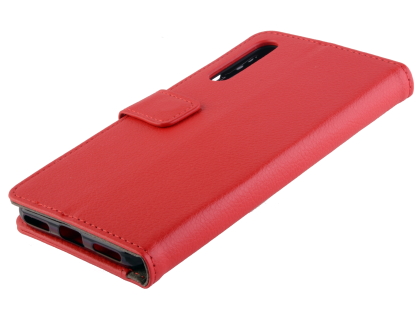 Synthetic Leather Wallet Case with Stand for Xiaomi Mi A3 - Red Leather Wallet Case