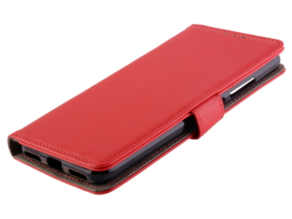 Synthetic Leather Wallet Case with Stand for Xiaomi Mi A3 - Red