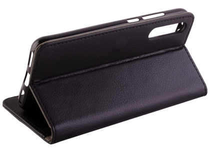 Synthetic Leather Wallet Case with Stand for Xiaomi Mi A3 - Black