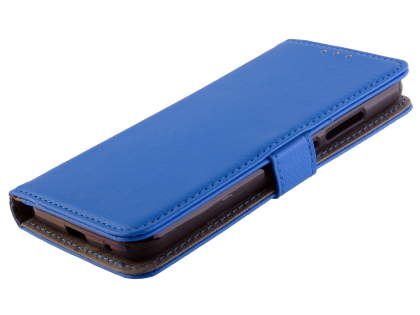 Synthetic Leather Wallet Case with Stand for Nokia 2.2 - Blue