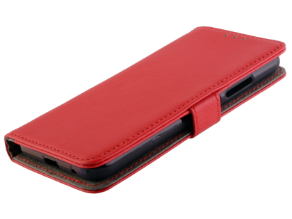 Synthetic Leather Wallet Case with Stand for Nokia 2.2 - Red