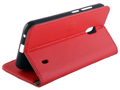 Synthetic Leather Wallet Case with Stand for Nokia 2.2 - Red