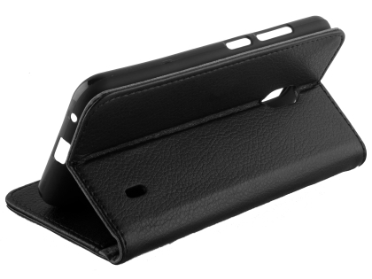 Synthetic Leather Wallet Case with Stand for Nokia 2.2 - Black