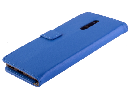 Synthetic Leather Wallet Case with Stand for Nokia 3.2 - Blue Leather Wallet Case