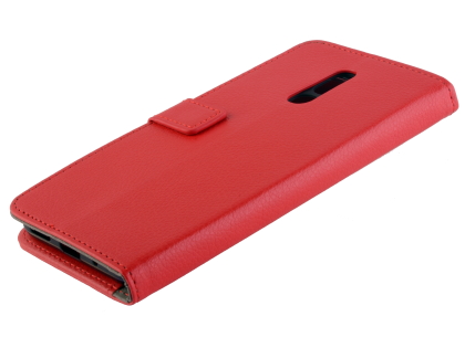Synthetic Leather Wallet Case with Stand for Nokia 3.2 - Red Leather Wallet Case