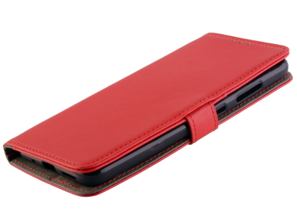 Synthetic Leather Wallet Case with Stand for Nokia 3.2 - Red
