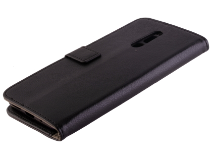 Synthetic Leather Wallet Case with Stand for Nokia 3.2 - Black Leather Wallet Case