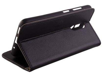 Synthetic Leather Wallet Case with Stand for Nokia 3.2 - Black