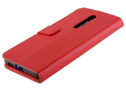 Synthetic Leather Wallet Case with Stand for Xiaomi Mi 9T - Red Leather Wallet Case