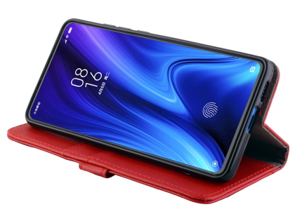 Synthetic Leather Wallet Case with Stand for Xiaomi Mi 9T - Red