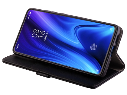 Synthetic Leather Wallet Case with Stand for Xiaomi Mi 9T - Black