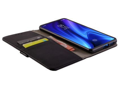 Synthetic Leather Wallet Case with Stand for Xiaomi Mi 9T - Black