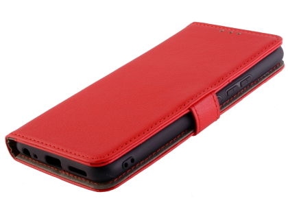 Synthetic Leather Wallet Case with Stand for vivo Y17 - Red
