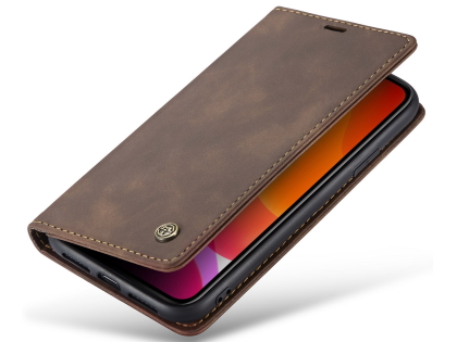 CaseMe Slim Synthetic Leather Wallet Case with Stand for iPhone 11 - Chocolate Leather Wallet Case