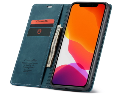 CaseMe Slim Synthetic Leather Wallet Case with Stand for iPhone 11 Pro - Teal