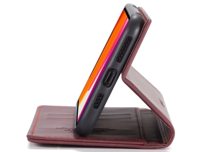 CaseMe Slim Synthetic Leather Wallet Case with Stand for iPhone 11 Pro - Burgundy